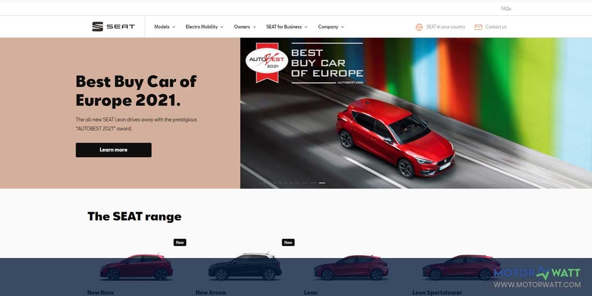 site EV MANUFACTURER SITE SEAT