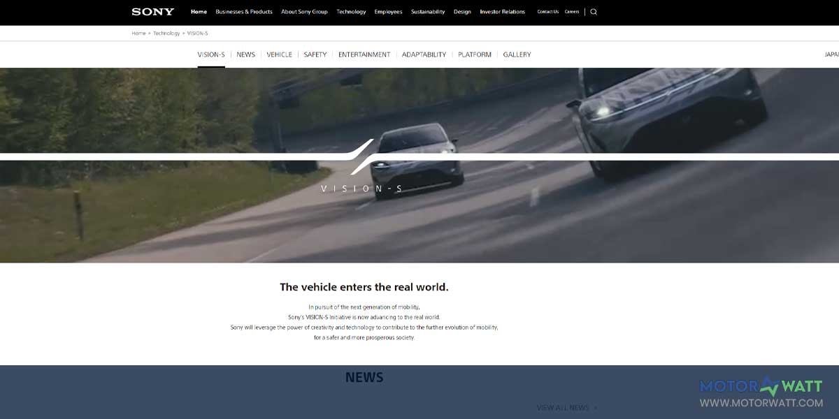 site EV MANUFACTURER SITE SONY