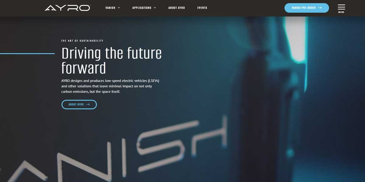 site EV Manufacturer AYRO