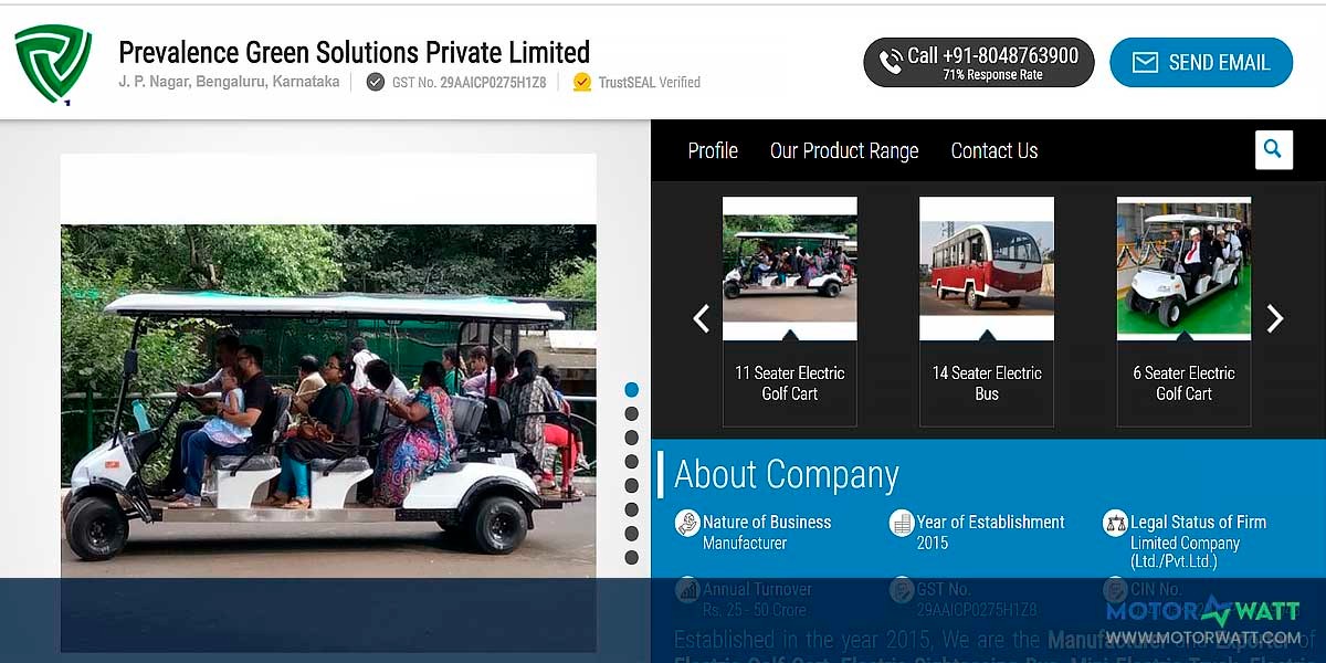 site EV MANUFACTURER SITE Prevalence Green Solutions