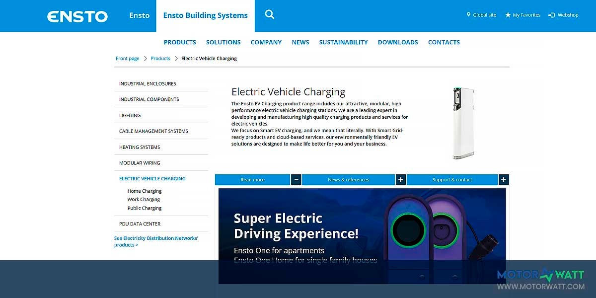site EV MANUFACTURER SITE Ensto