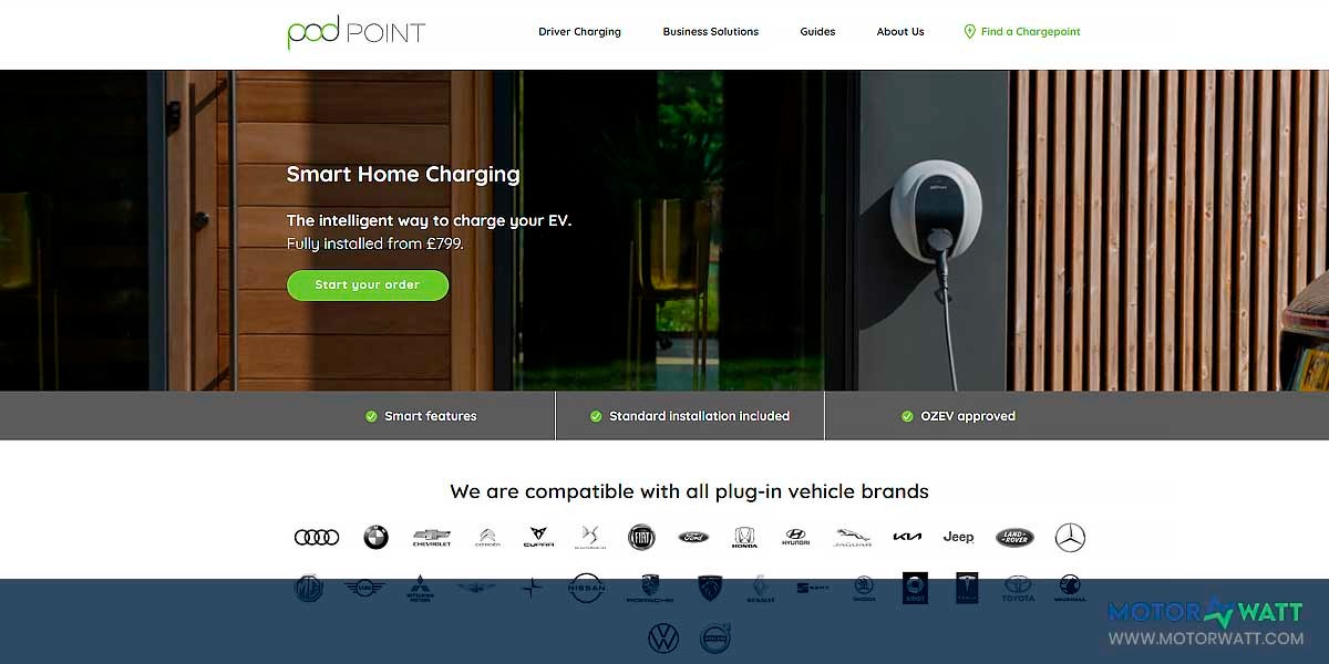 site EV MANUFACTURER SITE Pod point