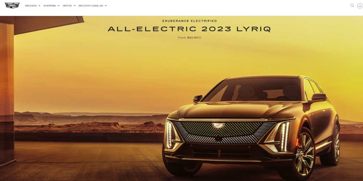 site EV MANUFACTURER SITE Cadillac