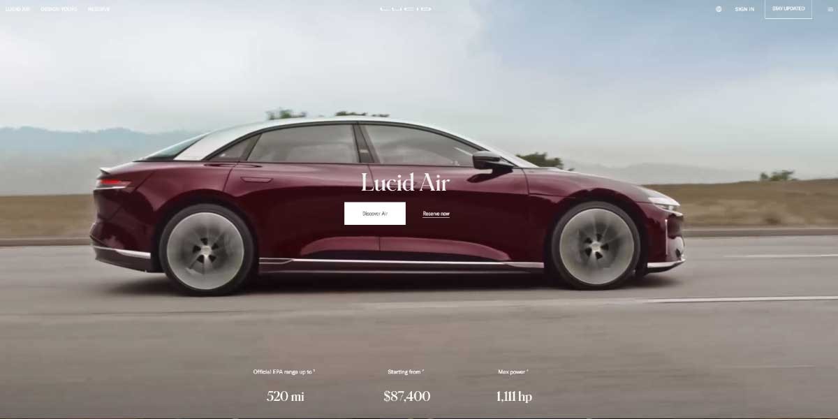site EV MANUFACTURER SITE Lucid Motors